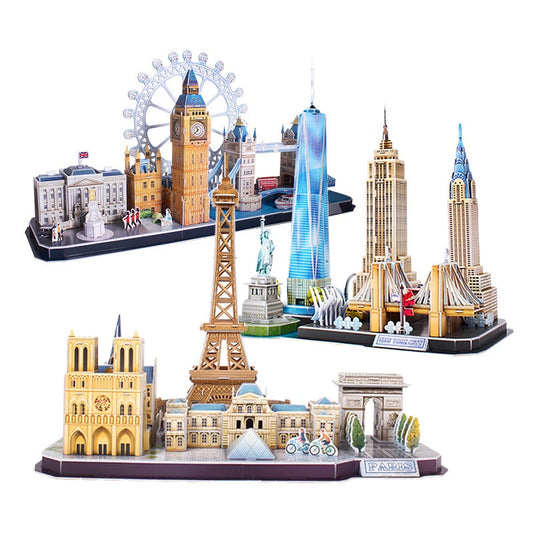 3D Puzzle DIY Paper Miniature Model City London Paris New York Moscow