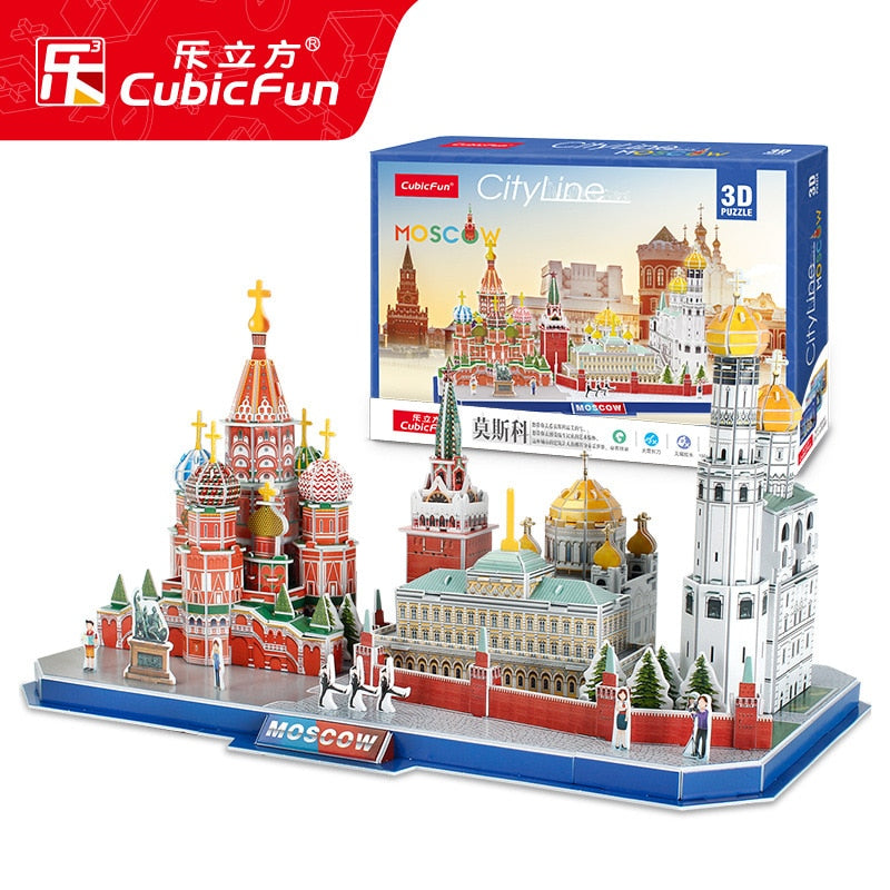 3D Puzzle DIY Paper Miniature Model City London Paris New York Moscow