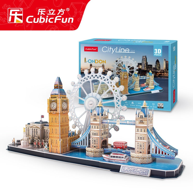 3D Puzzle DIY Paper Miniature Model City London Paris New York Moscow