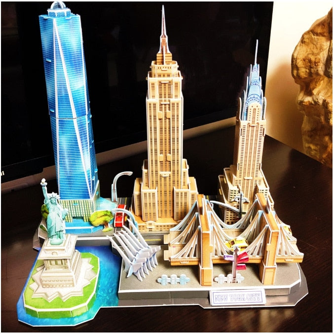 3D Puzzle DIY Paper Miniature Model City London Paris New York Moscow