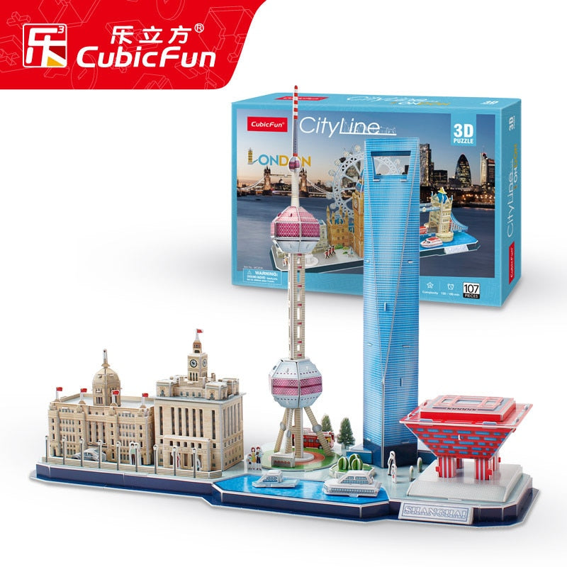 3D Puzzle DIY Paper Miniature Model City London Paris New York Moscow