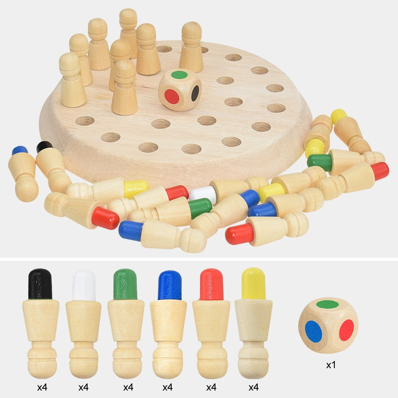 Wooden Memory Match Stick Educational Board Game for Cognitive Ability Kids