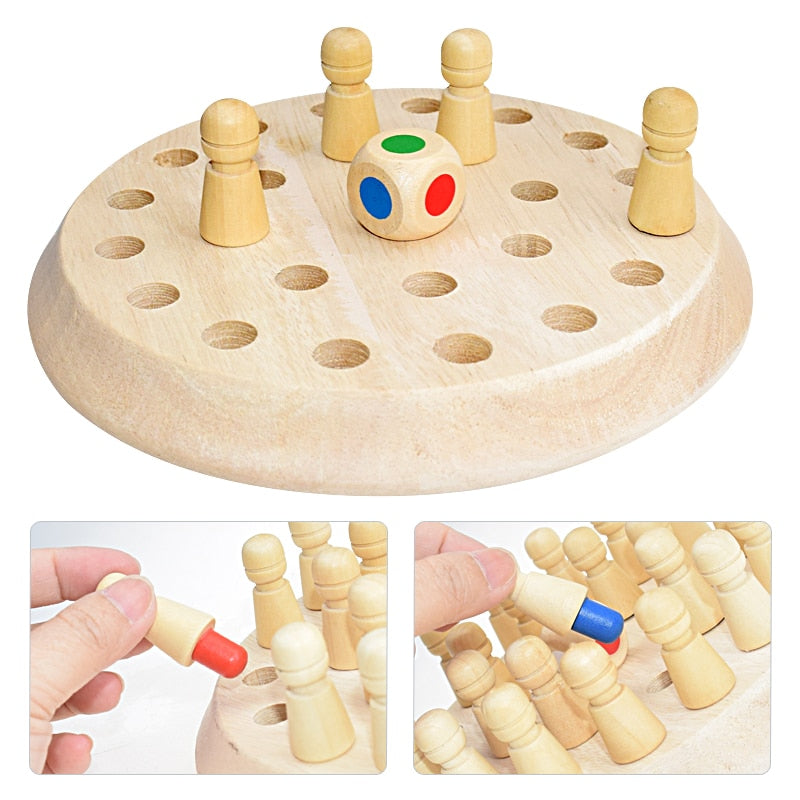 Wooden Memory Match Stick Educational Board Game for Cognitive Ability Kids